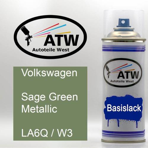 Volkswagen, Sage Green Metallic, LA6Q / W3: 400ml Sprühdose, von ATW Autoteile West.